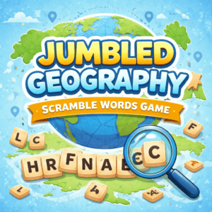 GeoMapGame: Free Interactive Geography Games & Map Quizzes 2 Scramble Words Game - Guess Country Names