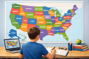 how to learn us states faster using visual map study