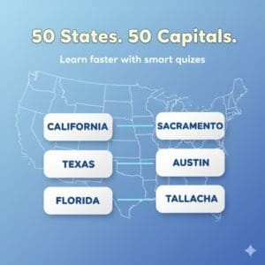 Us State Capital Quiz: fun challenges to master all state capitals 4 us 50 states and capitals quiz matching game interface