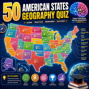 50 American States Geography Quiz