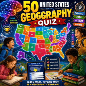 50 United States Geography Quiz: Fun Learning Adventure 1 50 United States Geography Quiz