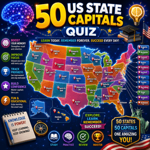 50 US State Capitals Quiz