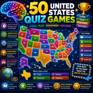 50 United States Quiz Games