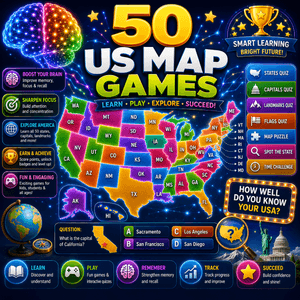 50 US Map Games